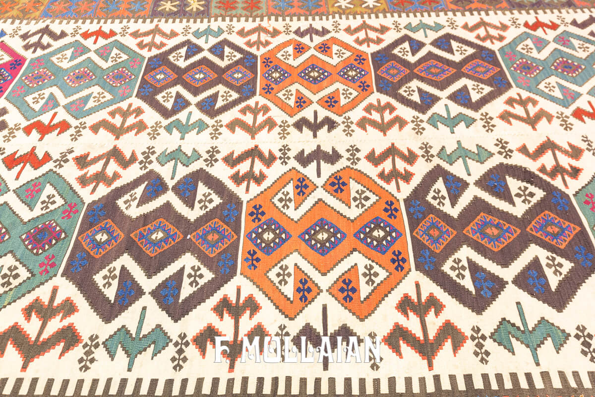 Kilim Rug Anatolian Geometric Design n°:781871